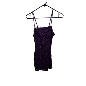 Wild Fable Purple Sequin Mini Dress Lace Up Back Party Homecoming Size S NWT